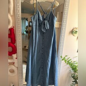 Free People Denim Tie-Front Dress